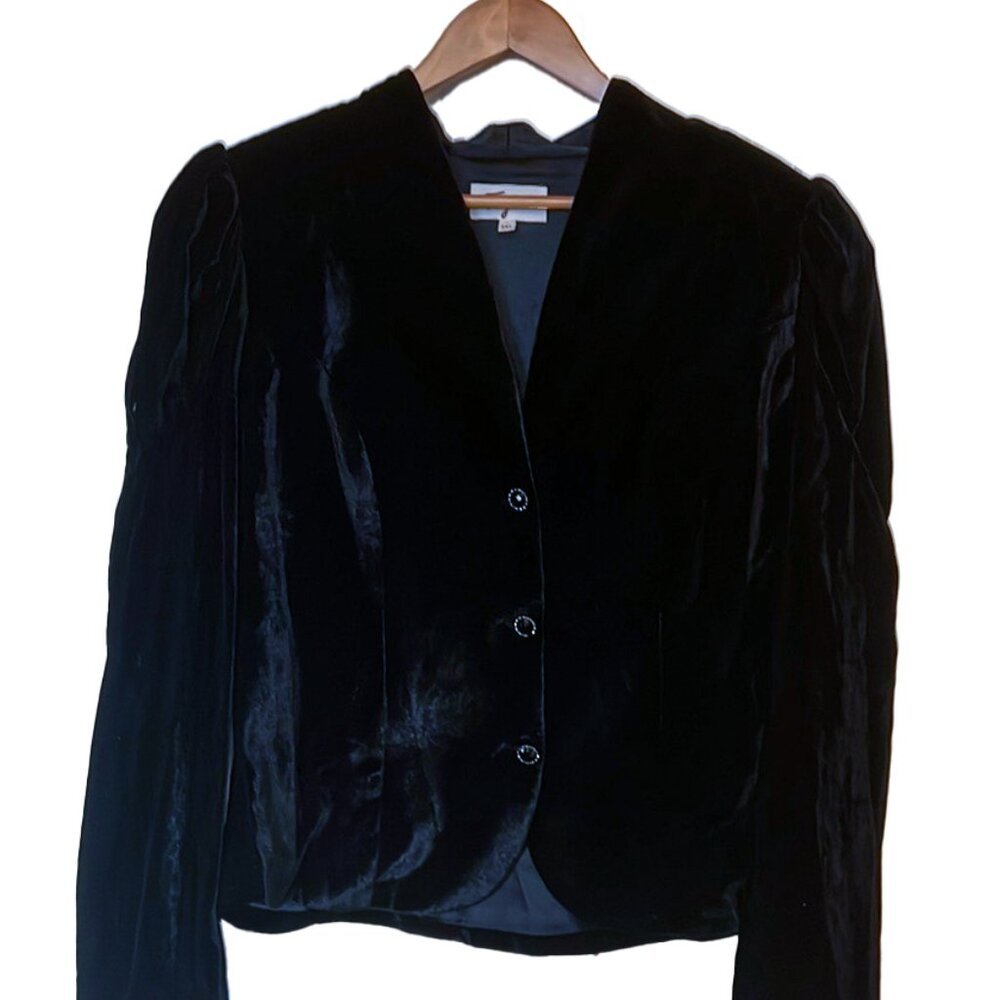 Tatyana velvet puffed sleeve lined dress jacket